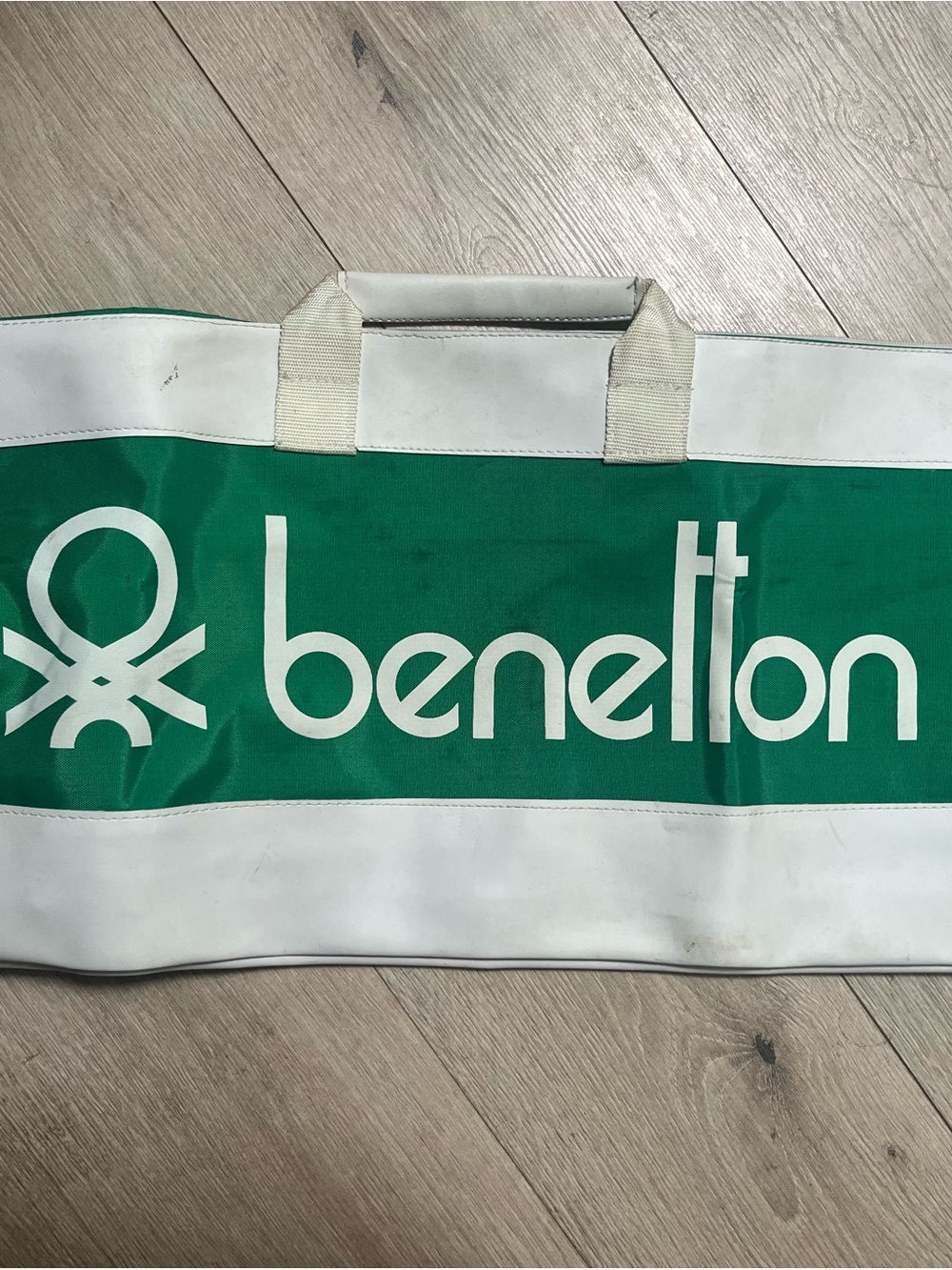 United Colors Of Benetton Green and White Sports Bag